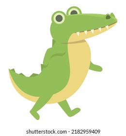 Walking alligator icon cartoon vector. Cute animal. Happy adorable