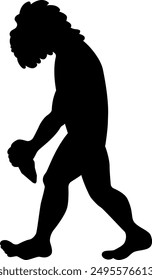 The walking ape man icon isolated on white background