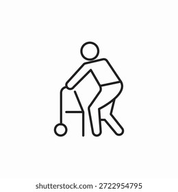 Vector de signo de icono de asistencia para caminar