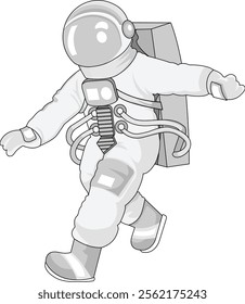 Walking Astronaut Space Suit Vector