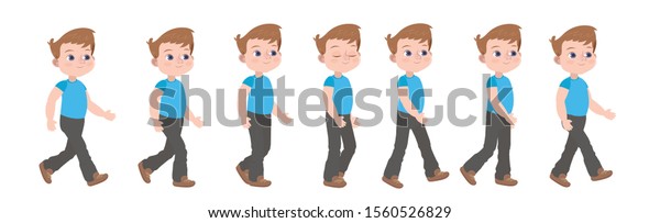 Walking Baby Animation Cycle Walking Cartoon Stock Vector (Royalty Free ...