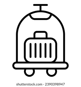 Walking bag trolley icon outline vector. Cart travel. Carry bag