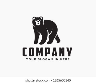 Walking bear logo design