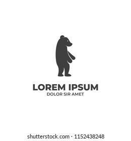 Walking bear logo icon silhouette illustration