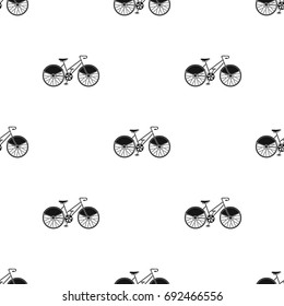 Walking bicycle with large shields and curves driving. Economical transport.Different Bicycle single icon in black style vector symbol stock illustration.