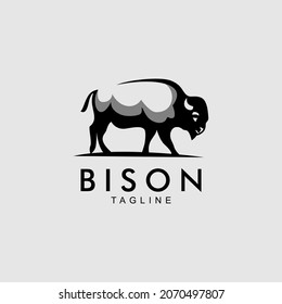 the walking bison logo is black. suitable for industrial companies.