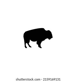 walking bison silhouette , illustration vector
