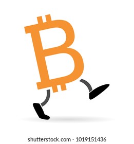 Walking bitcoin symbol