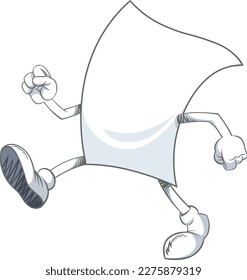 Walking Blank Paper Cartoon character.
Color vector illustration of a cartoon blank paper character walking.