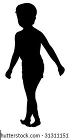 Walking Boy Silhouette Vector Stock Vector (Royalty Free) 313111517 ...