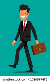Walking Business Man. Character design. 
