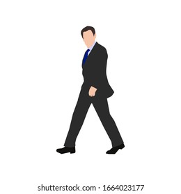 Walking business person sihouette illustration (side view)