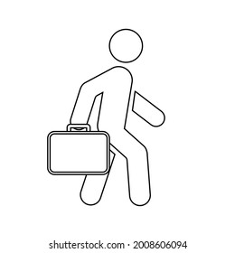 Walking businessman icon People in motion active lifestyle sign