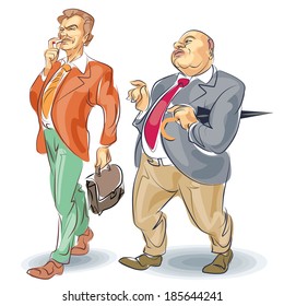 Walking businessmen