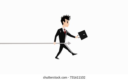 Walking by business. Business vector illustration