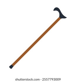 Walking cane for elderly flat vector design on a white background