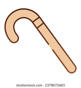 Walking cane flat icon. Stick brown icons in trendy flat style. Aristocratic cane gradient style design, designed for web and app. Eps 10