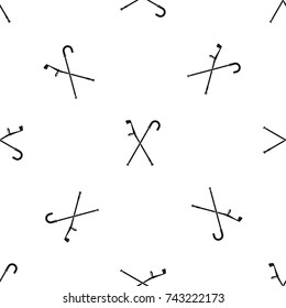 Walking cane pattern repeat seamless in black color for any design. Vector geometric illustration