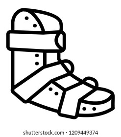 Walking cast foot splint icon