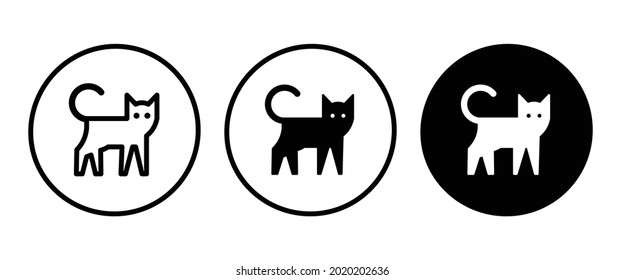 Walking Cat icon, House animals icon button, vector, sign, symbol, logo, illustration, editable stroke, flat design style isolated on white