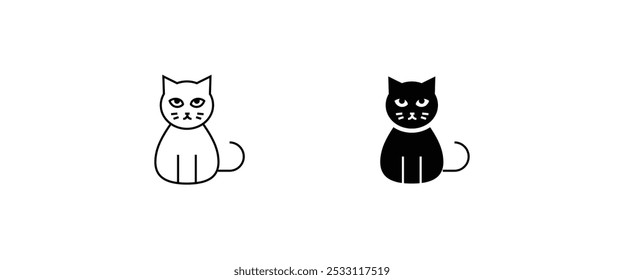 Walking Cat icon, House animals icon button, vector, sign, symbol, logo, illustration, editable stroke, flat design style isolated on white