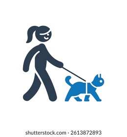Walking Cat Icon On White Background