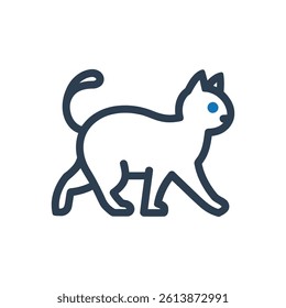 Walking Cat Icon On White Background