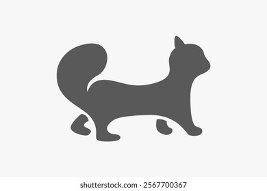 Walking cat silhouette logo or symbol