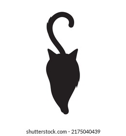 walking cat silhouette on white background