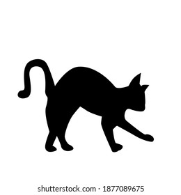 Silhouette Cat On White Background Flat Stock Vector (Royalty Free ...