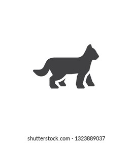 Walking cat vector icon. filled flat sign for mobile concept and web design. Wild cat side view glyph icon. Pet animal symbol, logo illustration. Pixel perfect vector graphics