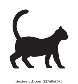 Walking Cat vector icon. Cat silhouette symbol. Linear style sign for mobile concept and web design.