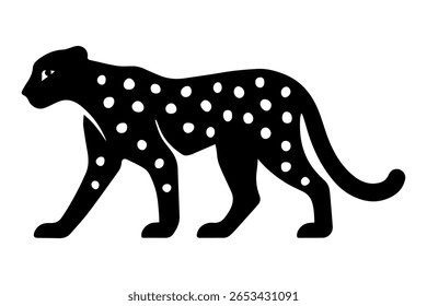 silhueta de chita ambulante, ilustração vetorial de animal selvagem para design de logotipo, branding, t-shirts, impressões e gráficos com temática de vida selvagem