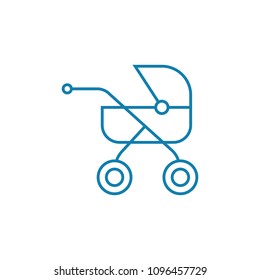 Walking with child linear icon concept. Walking with child line vector sign, symbol, illustration.