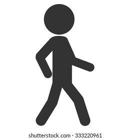 Walking Child vector icon. Style is flat symbol, rounded angles, white background.