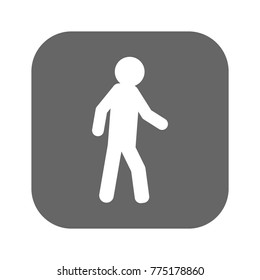 Walking Child vector icon. Style is flat symbol, rounded angles, white background.