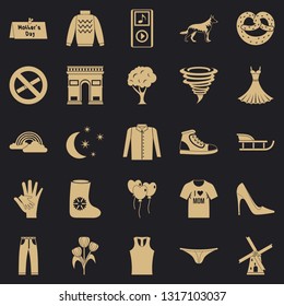 Walking clothes icons set. Simple set of 25 walking clothes vector icons for web for any design