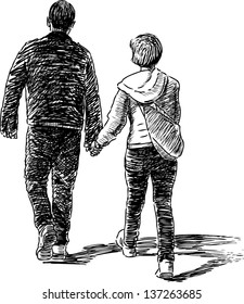 walking couple
