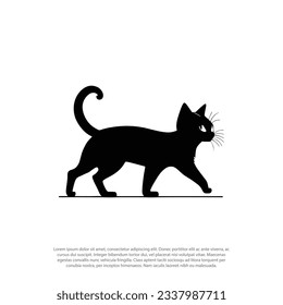 Walking cute Cat vector icon. Cat silhouette symbol. Linear style sign for mobile concept and web design. House animals symbol logo illustration. vector graphics Vector.
