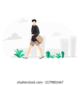 walking in day light in city