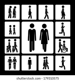 walking design over black background vector illustration