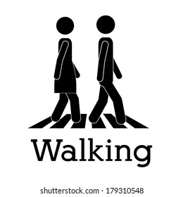 walking design over white background vector illustration