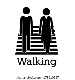 walking design over white background vector illustration