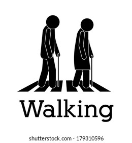 walking design over white background vector illustration