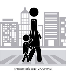 Walking design over white background, vector illustration