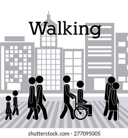 Walking design over white background, vector illustration
