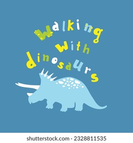 Walking with dinosaur triceratops cut out graphics