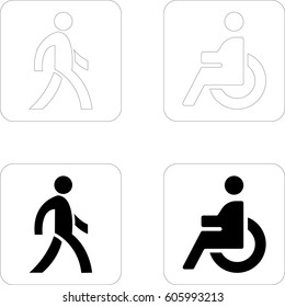 Walking and Disability themed vector