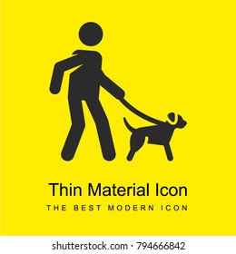 Walking the dog bright yellow material minimal icon or logo design
