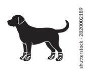 Walking Dog Christmas Silhouette Vector